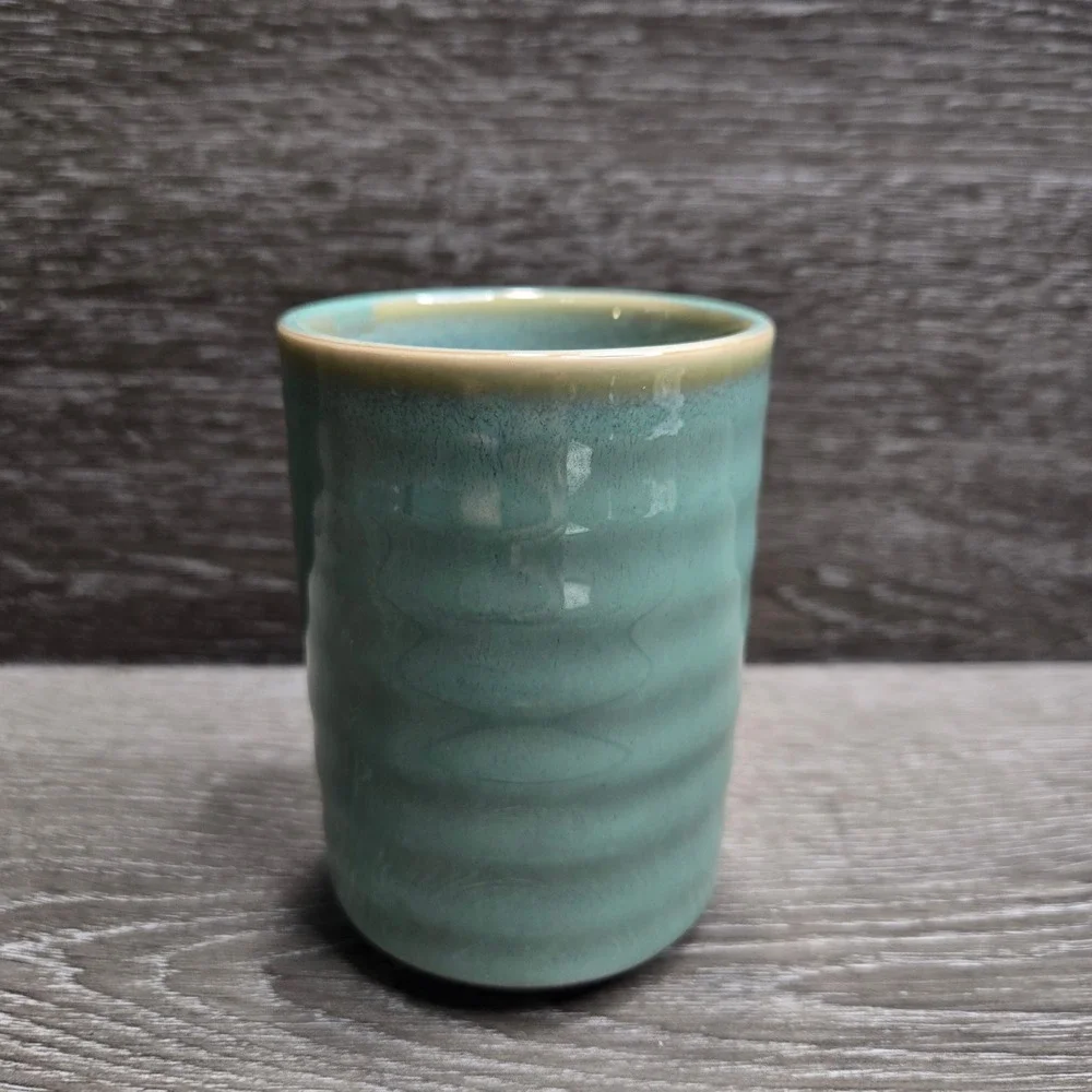 Green Glaze Ceramic Tea Cup 3.5